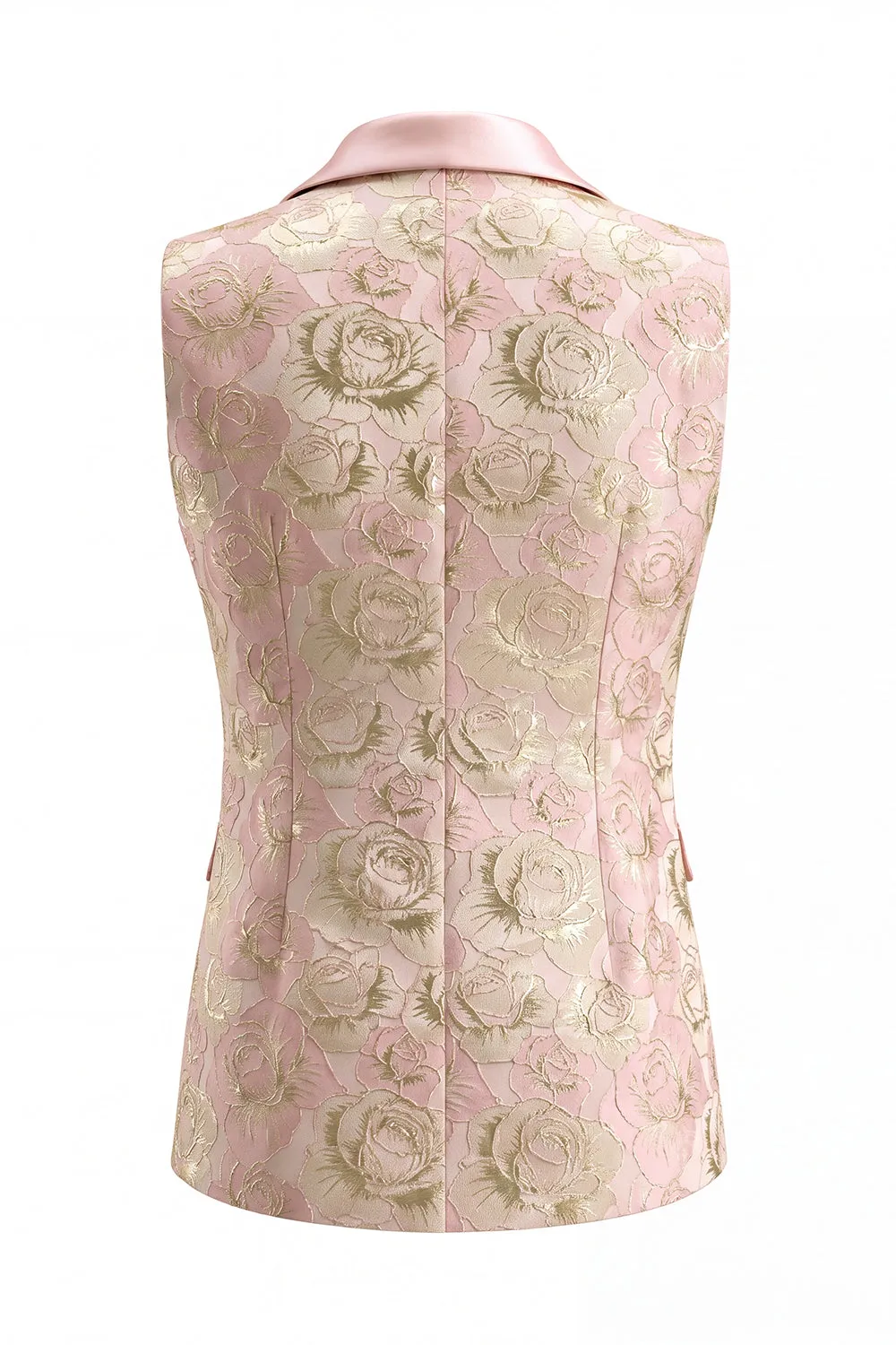 Floral Pink 2 Piece Shawl Lapel Double Breasted Prom Suits with Pockets sold by Zapaka product image thumbnail 4