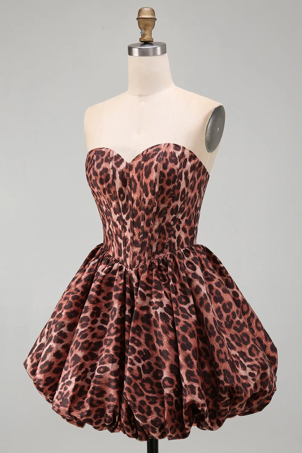 Sweetheart Leopard A-Line Corset Bubble Hem Homecoming Dress with Lace Up Back sold by Zapaka product image thumbnail 3