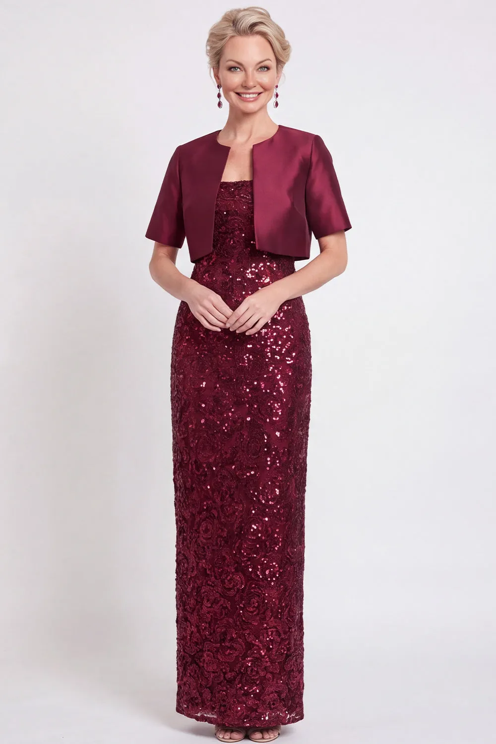 Sparkly Black Sequins Bodycon Long Mother of the Bride Dress with Slit sold by Zapaka product image thumbnail 5