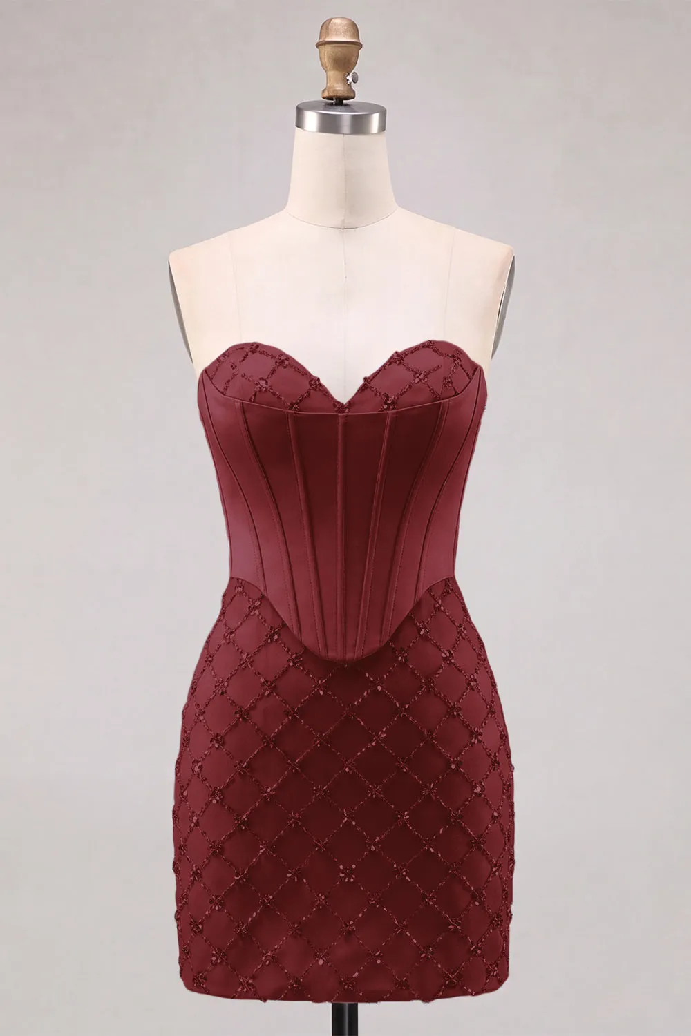 Sweetheart Blue Corset Bodycon Beaded Short Homecoming Dress sold by Zapaka product image thumbnail 3