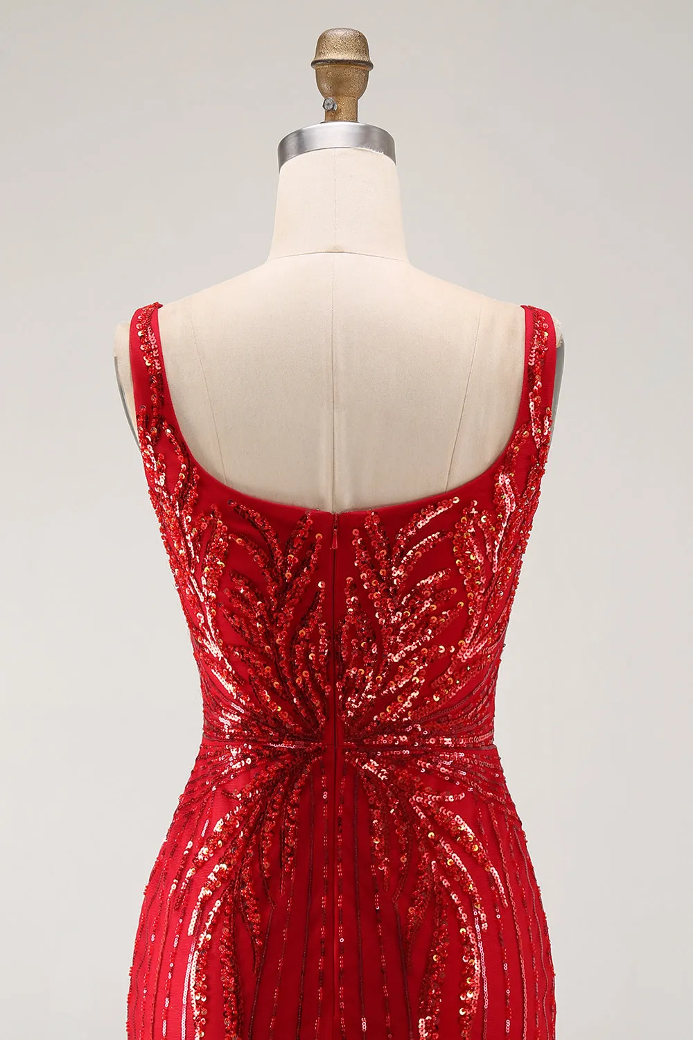 Sparkly Burgundy Bodycon Sequins Square Neck Short Homecoming Dress sold by Zapaka product image thumbnail 5