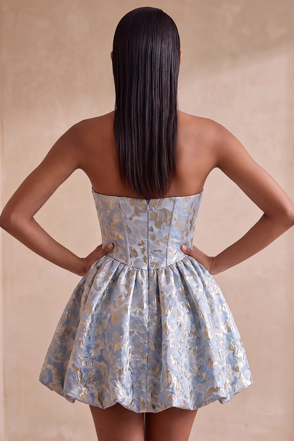 Light Blue Corset Sweetheart Short Homecoming Dress with Rhinestone sold by Zapaka product image thumbnail 2