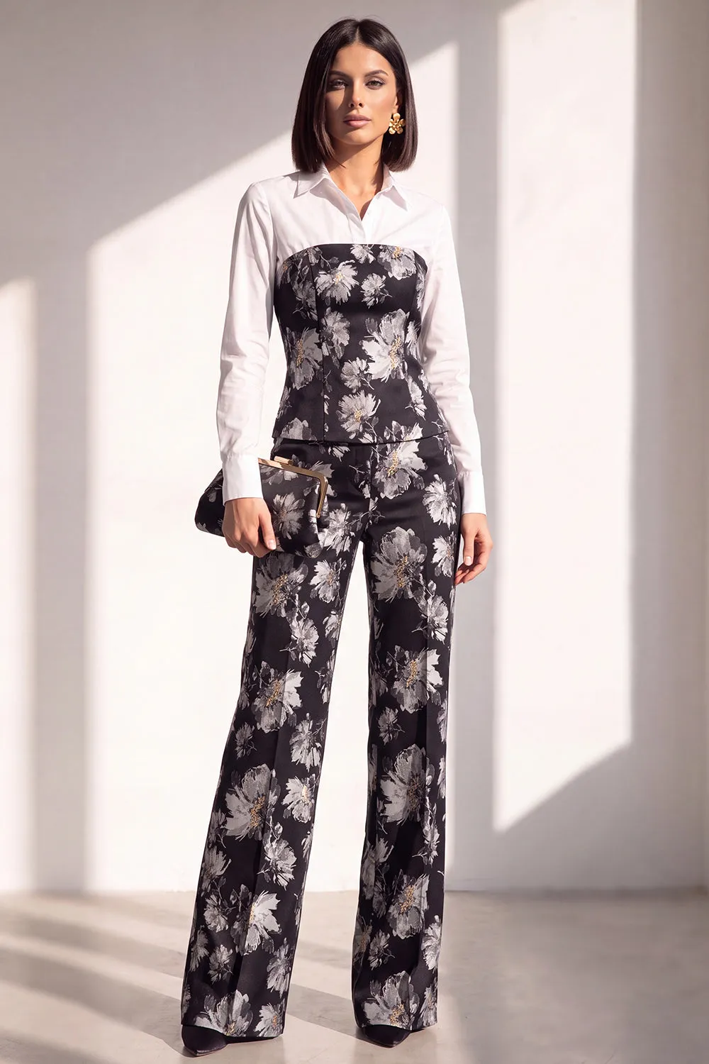 Black Golden Corset Printed Pant Suits Women Suits sold by Zapaka product image thumbnail 5