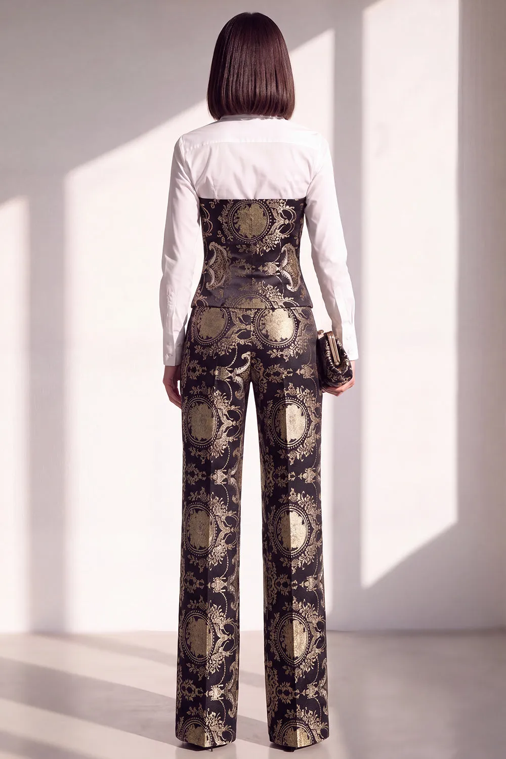 Black Golden Corset Printed Pant Suits Women Suits sold by Zapaka product image thumbnail 2