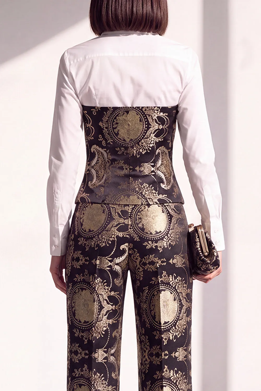 Black Golden Corset Printed Pant Suits Women Suits sold by Zapaka product image thumbnail 4
