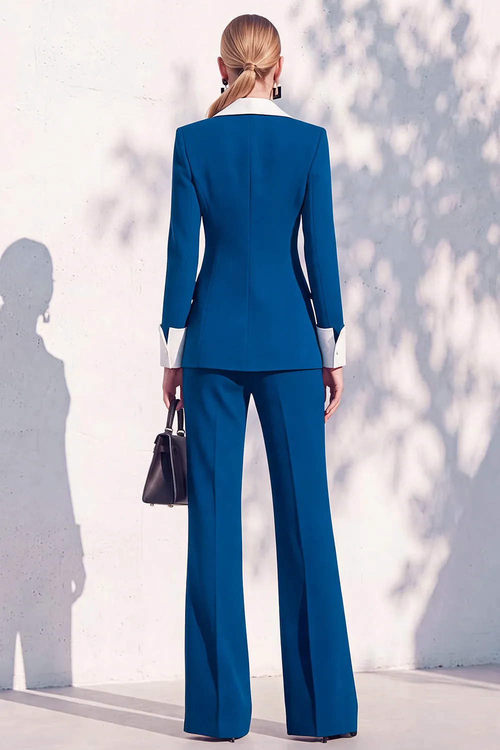 Berlin Blue Pantsuits Two Piece Long Sleeves Covered Button Women Suits sold by Zapaka product image thumbnail 2