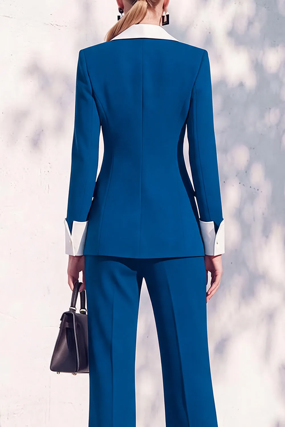 Berlin Blue Pantsuits Two Piece Long Sleeves Covered Button Women Suits sold by Zapaka product image thumbnail 4