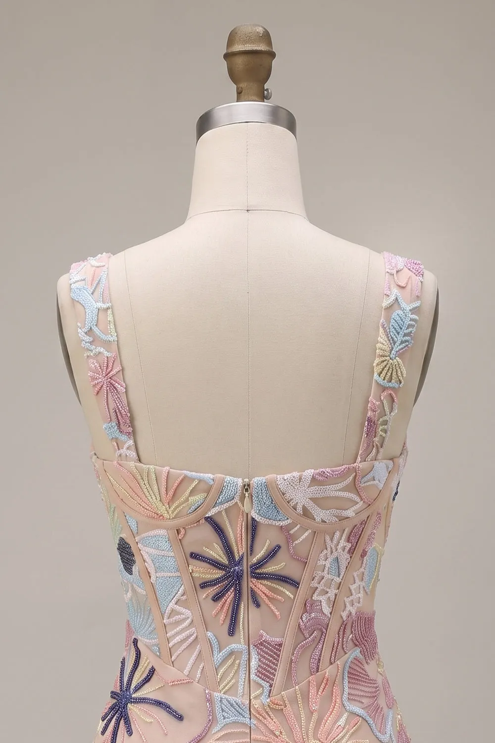 Pink Corset Bodycon Square Neck Mini Homecoming Dress with Appliques sold by Zapaka product image thumbnail 4