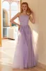 Charming A Line Spaghetti Straps Light Purple Long Prom Dress with Appliques sold by Zapaka