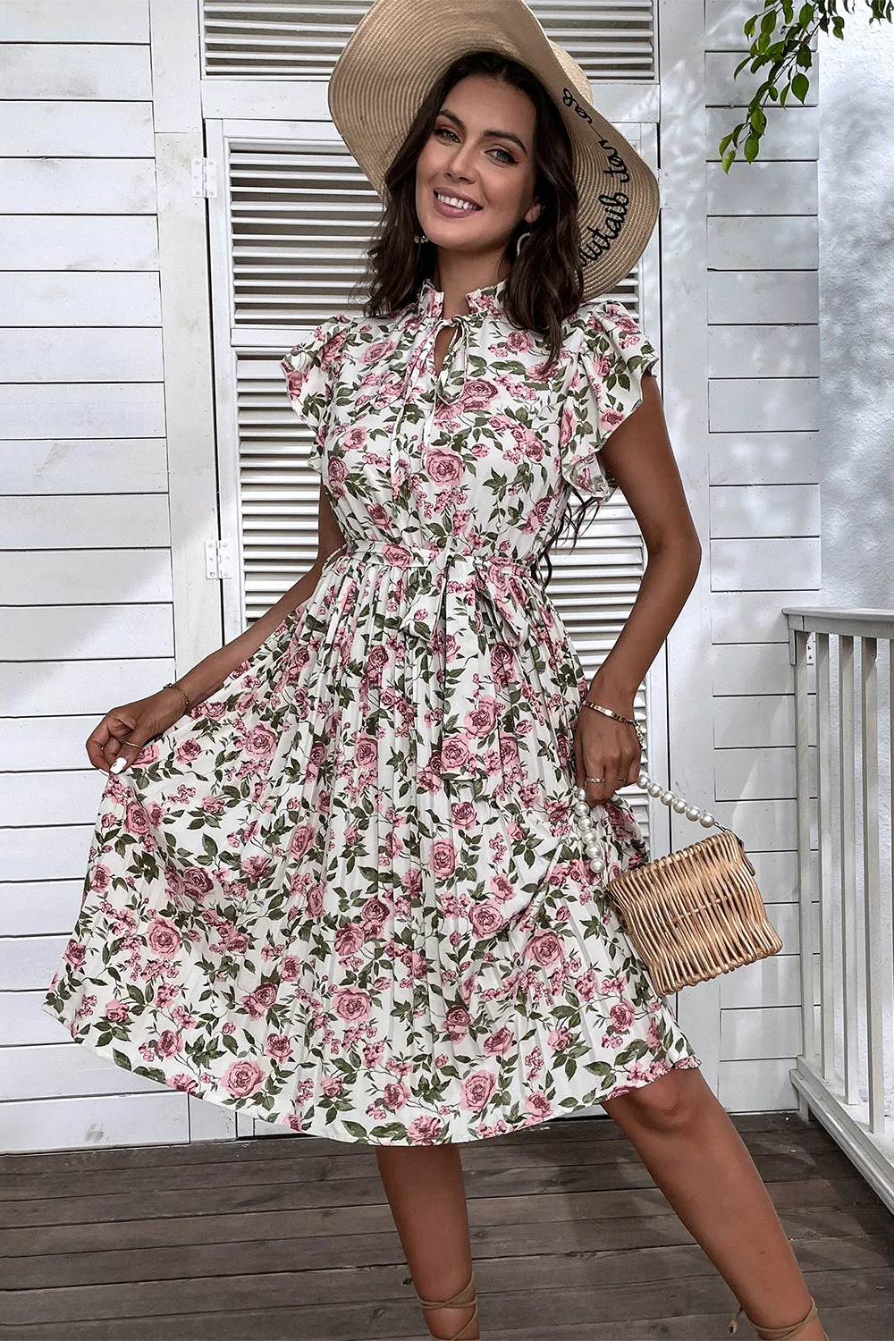 Floral Print Summer Dress with Ruffles sold by Zapaka product image thumbnail 4