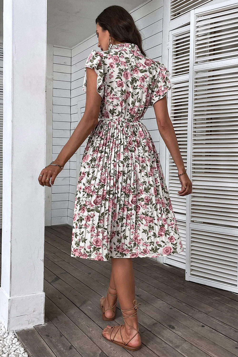 Floral Print Summer Dress with Ruffles sold by Zapaka product image thumbnail 2