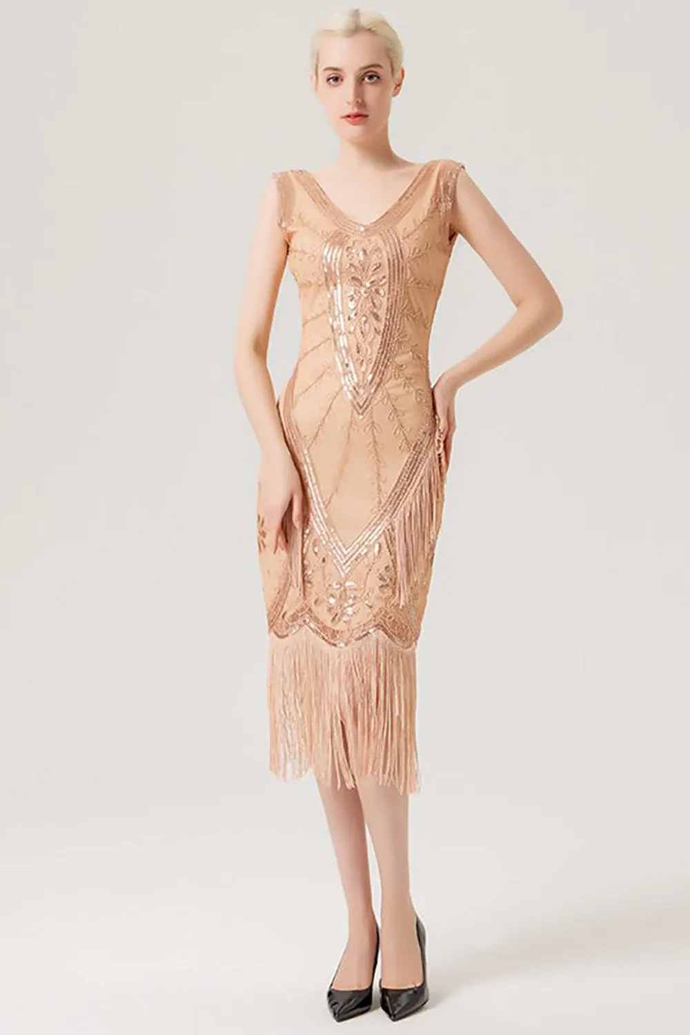 Sparkly Black Flapper Dress With Fringes sold by Zapaka product image thumbnail 4