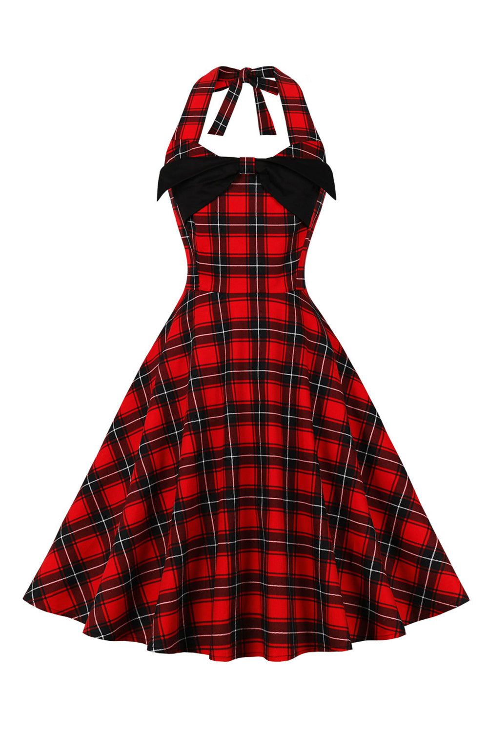 Halter Plaid Red Vintage Dress sold by Zapaka