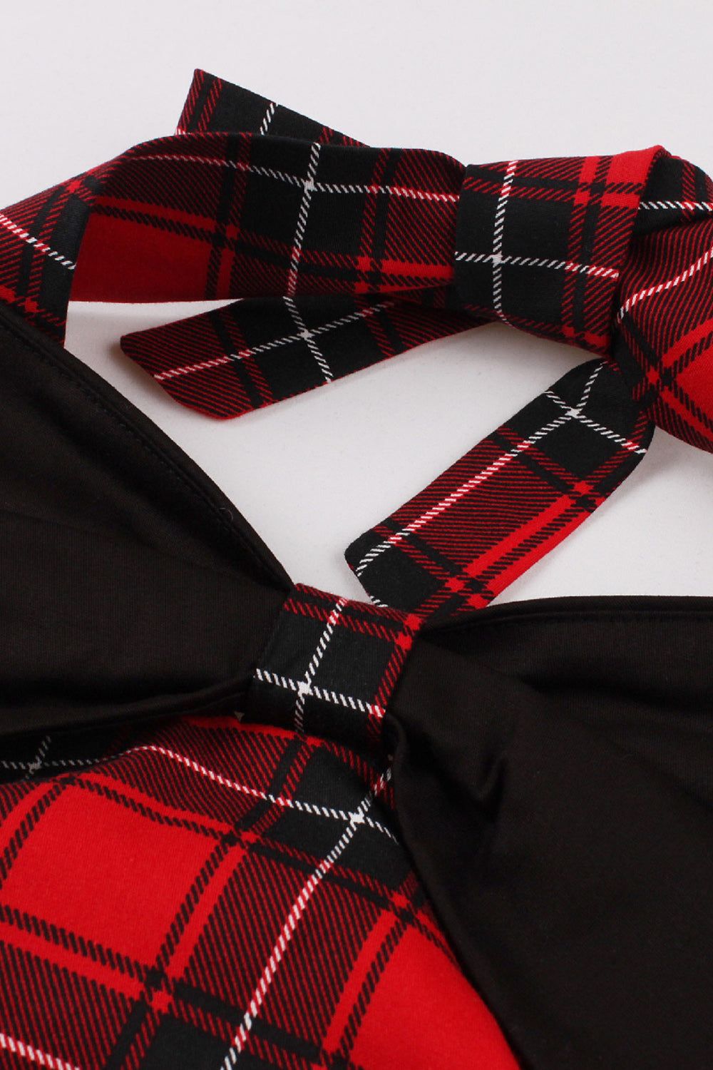 Halter Plaid Red Vintage Dress sold by Zapaka product image thumbnail 3