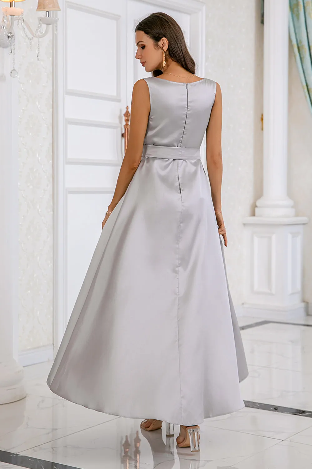 Grey High-low Bodycon Party Dress sold by Zapaka product image thumbnail 2