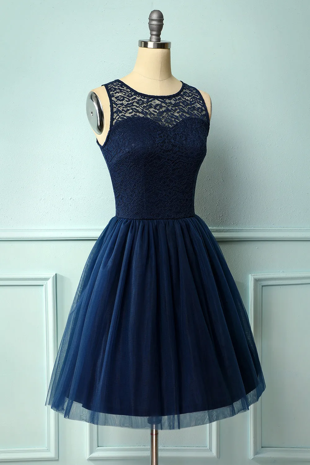 Navy Lace Party Dress sold by Zapaka product image thumbnail 3
