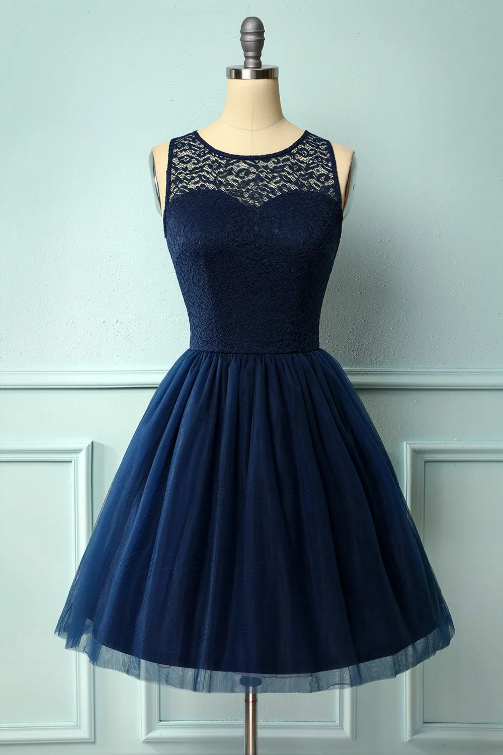 Navy Lace Party Dress sold by Zapaka