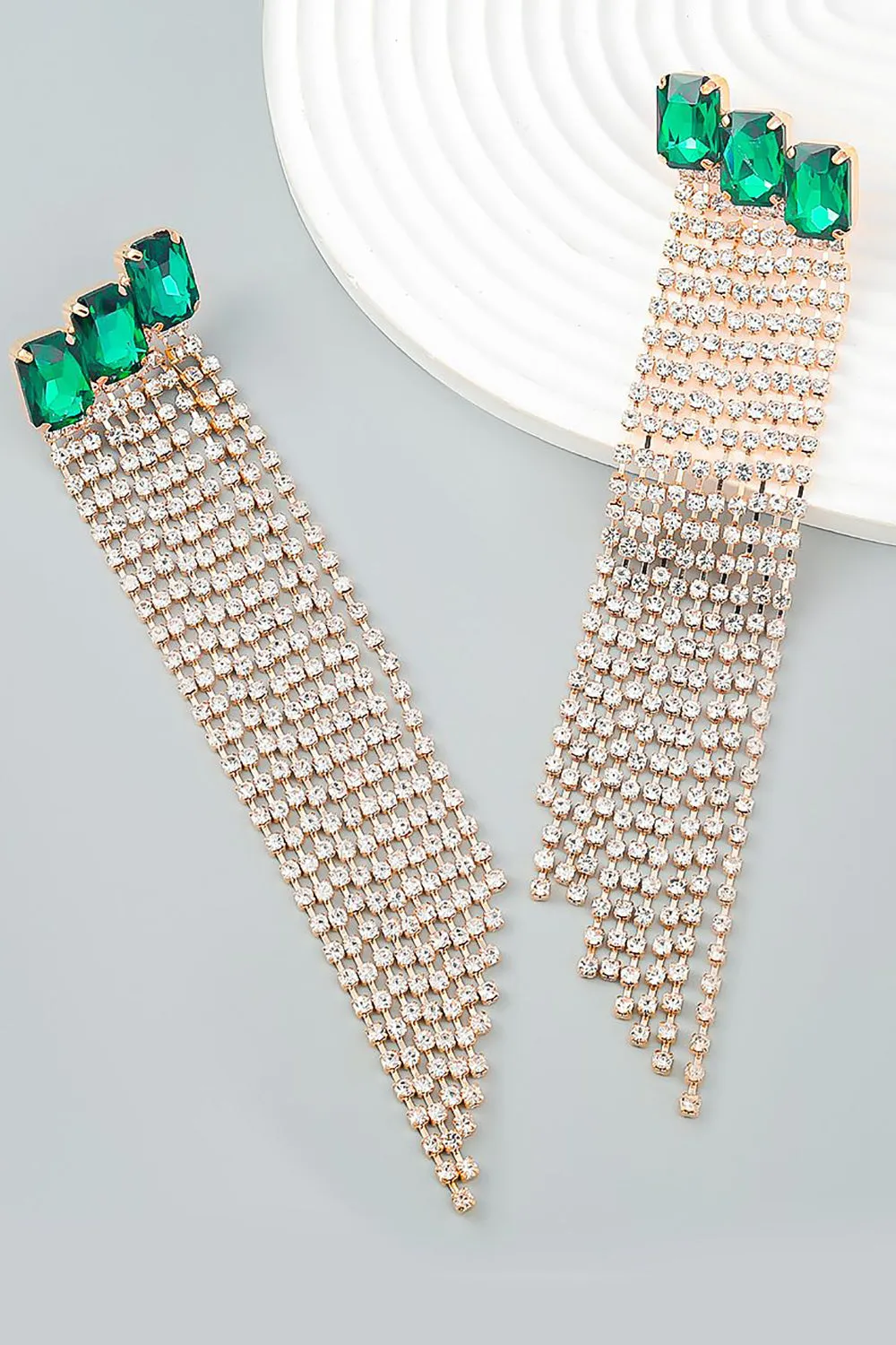 Fuchsia Beaded Rhinestone Party Earrings sold by Zapaka product image thumbnail 4