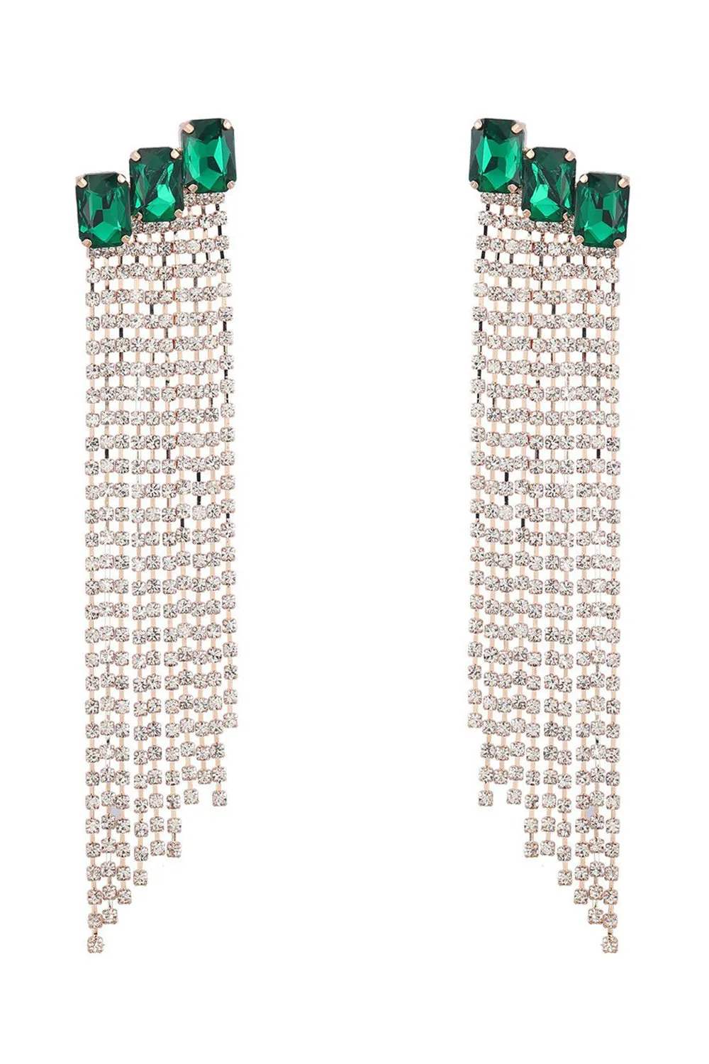 Fuchsia Beaded Rhinestone Party Earrings sold by Zapaka product image thumbnail 3