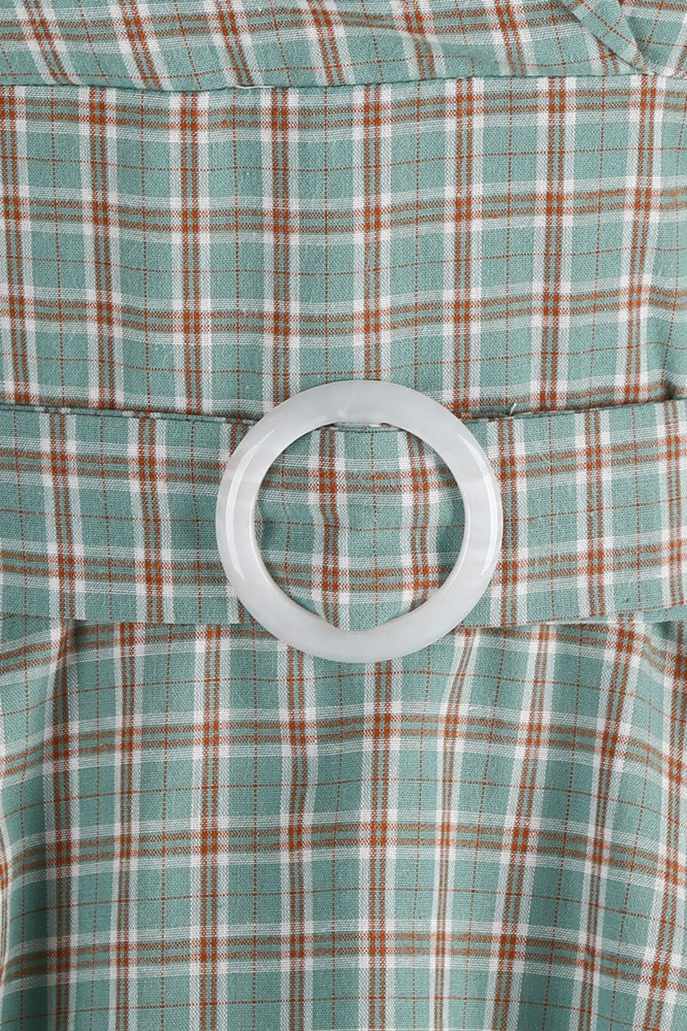 Green A Line Plaid Vintage 1950s Dress with Belt sold by Zapaka product image thumbnail 4