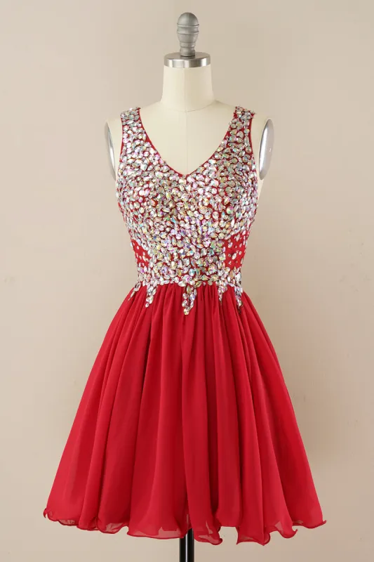 Red Beading Homecoming Dress sold by Zapaka