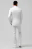 White Plaid Single Breasted Peak Lapel 2 Piece Men's Wedding Suits sold by Zapaka