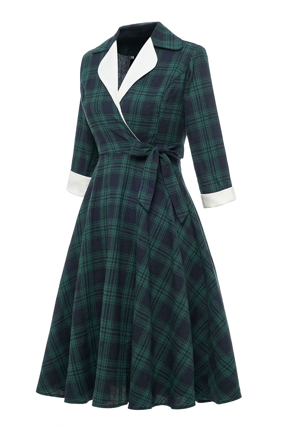 Green Plaid Vintage 1950s Dress sold by Zapaka product image thumbnail 3
