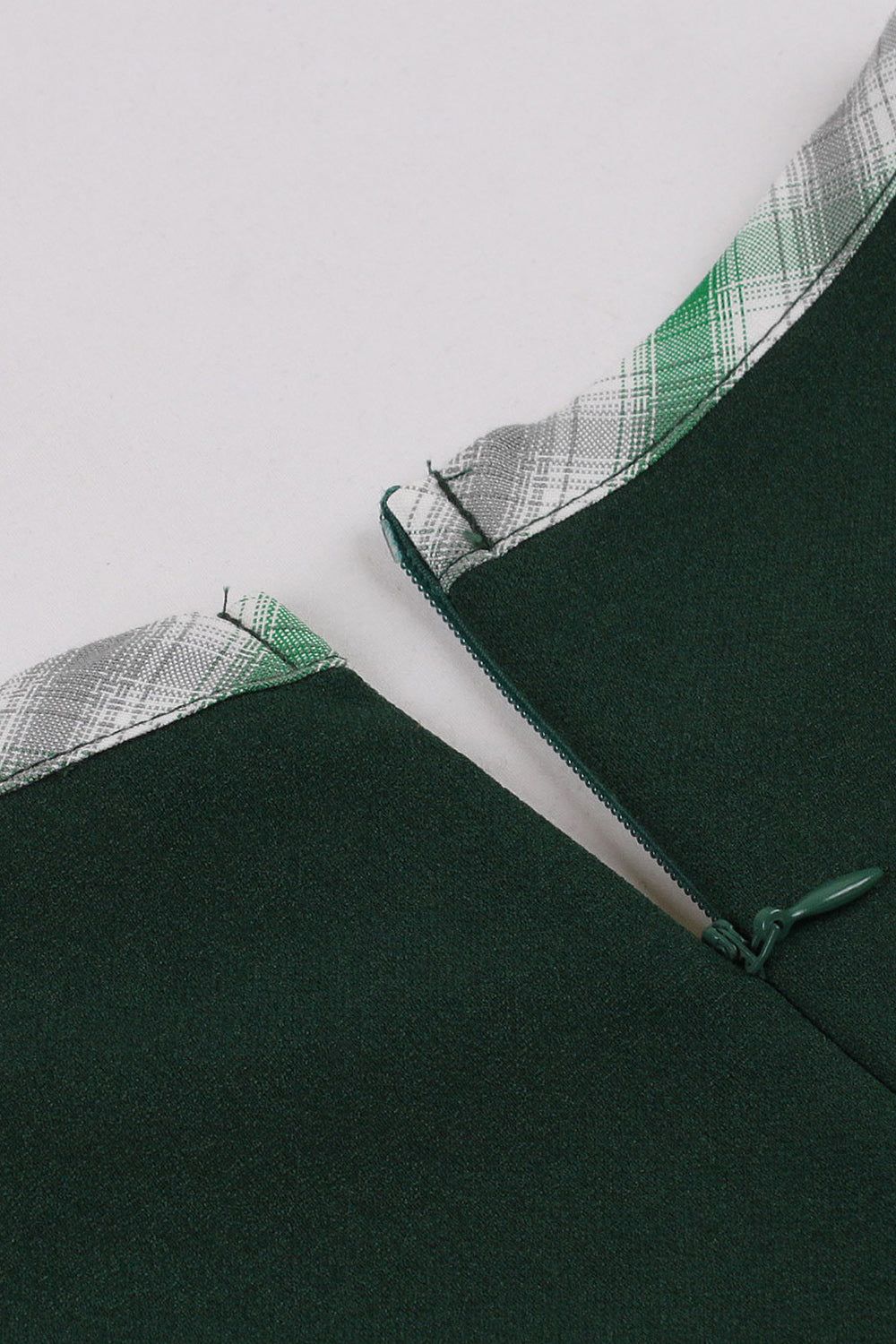 Dark Green Short Sleeves V Neck 1950s Dress sold by Zapaka product image thumbnail 5