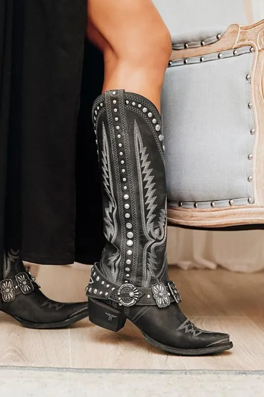 Black Boho Style High Boots sold by Zapaka