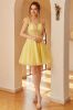Yellow Spaghetti Straps Short Party Dress sold by Zapaka