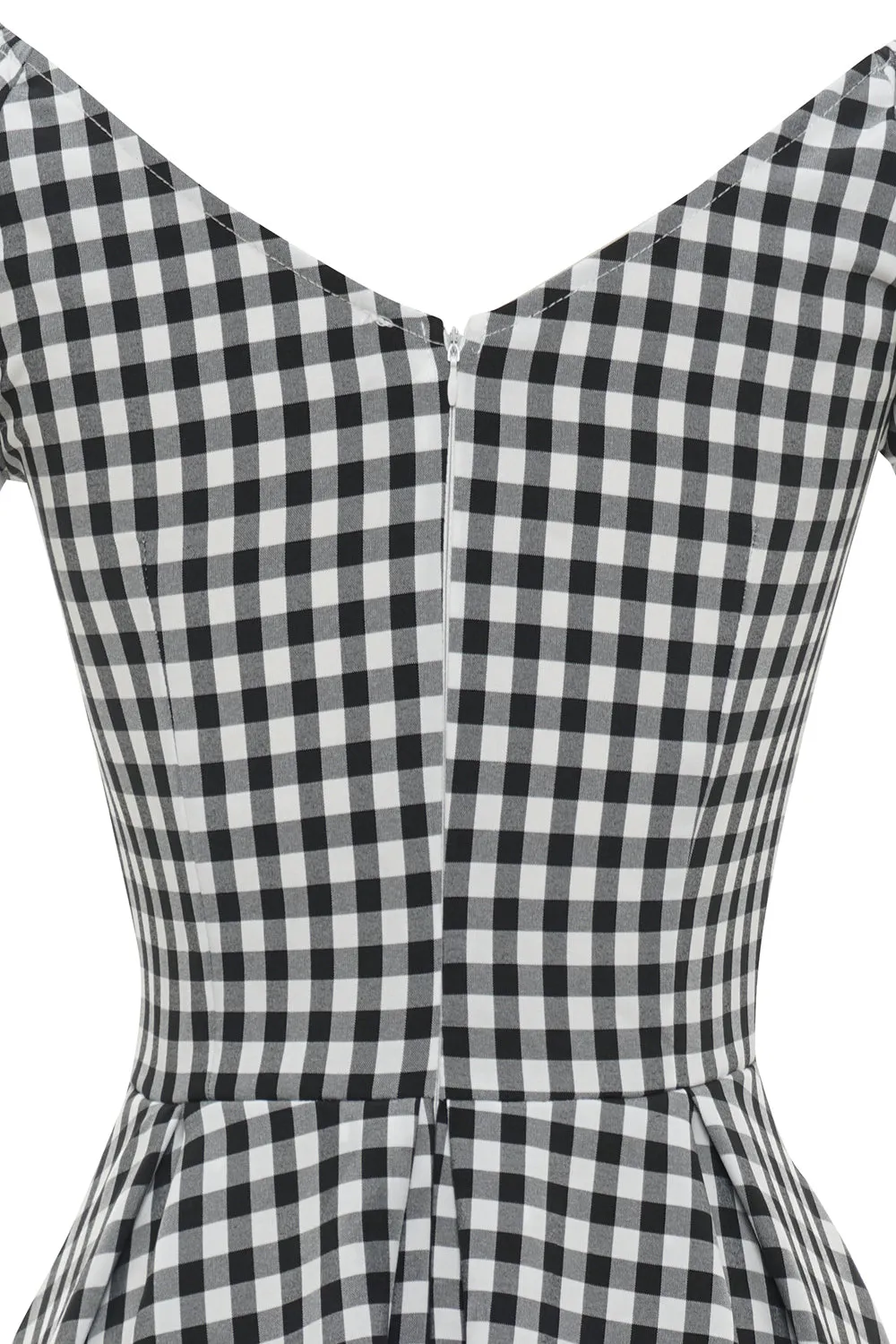 Black and White Plaid Vintage 1950s Dress sold by Zapaka product image thumbnail 4
