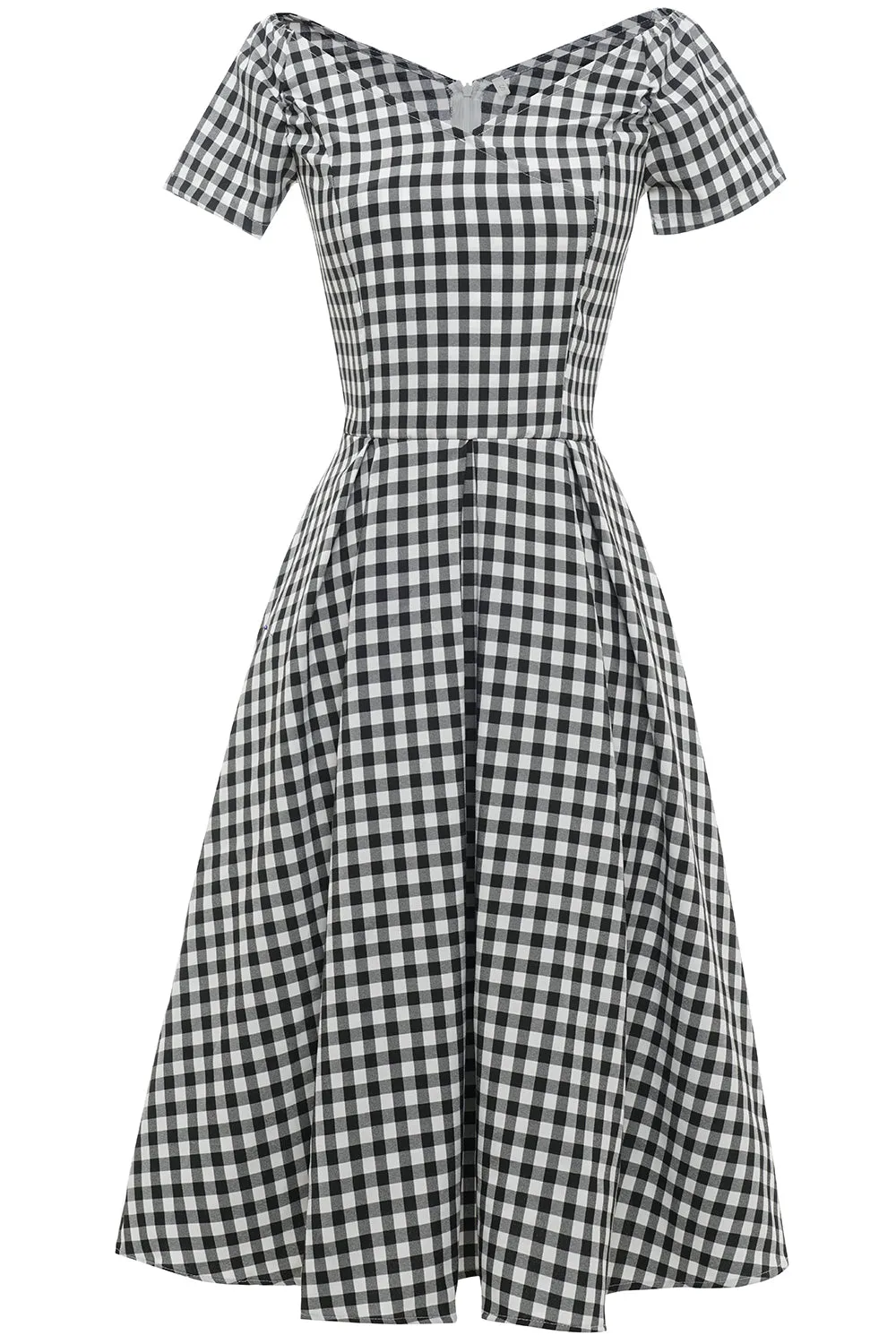Black and White Plaid Vintage 1950s Dress sold by Zapaka