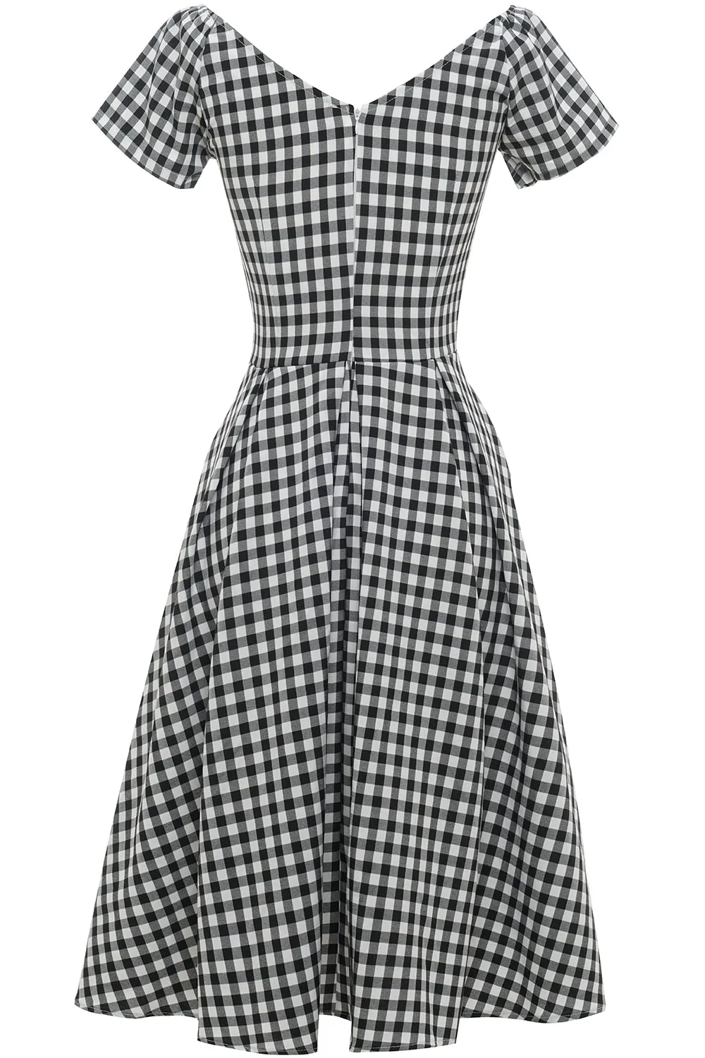Black and White Plaid Vintage 1950s Dress sold by Zapaka product image thumbnail 2