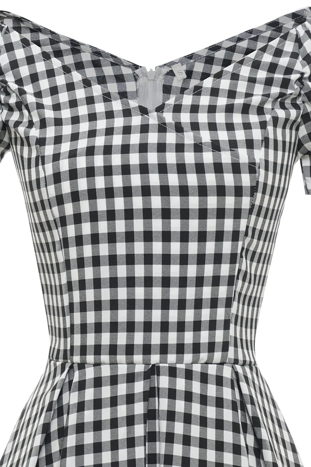 Black and White Plaid Vintage 1950s Dress sold by Zapaka product image thumbnail 3