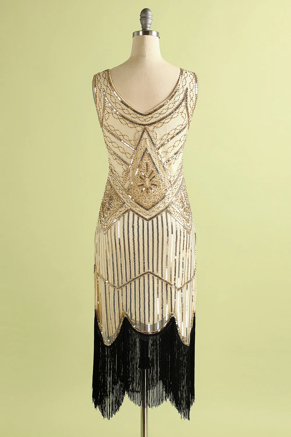 1920s Champagne Fringe Sequins Dress sold by Zapaka product image thumbnail 2