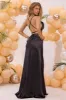Black Mermaid Lace-up Back Long Prom Dress with Slit sold by Zapaka