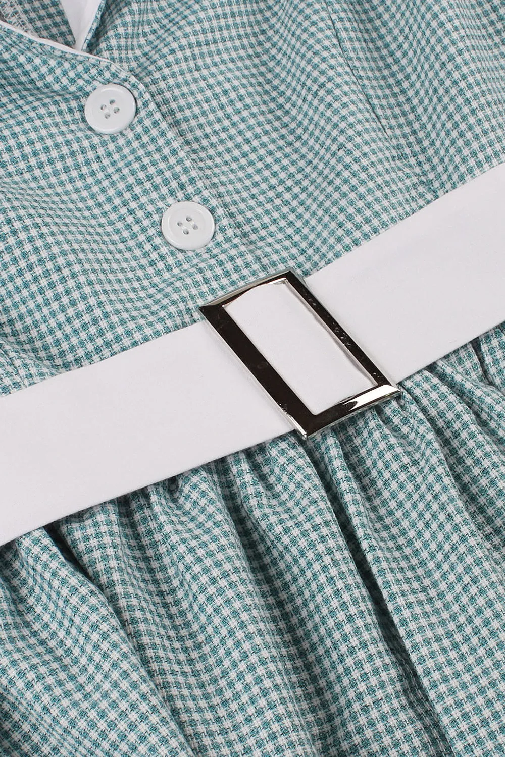 Green Plaid Swing 1950s Dress with Belt sold by Zapaka product image thumbnail 5