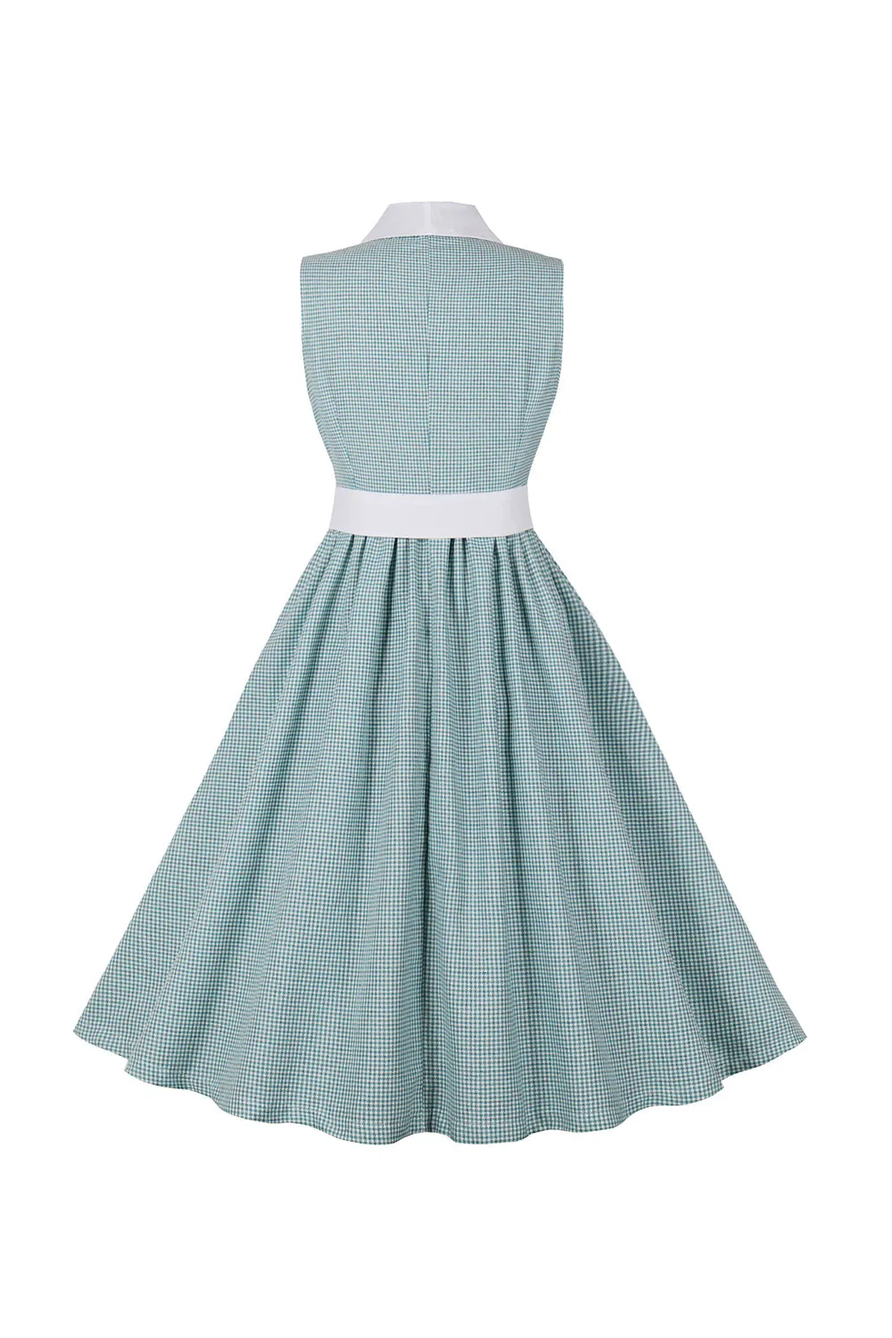 Green Plaid Swing 1950s Dress with Belt sold by Zapaka product image thumbnail 2