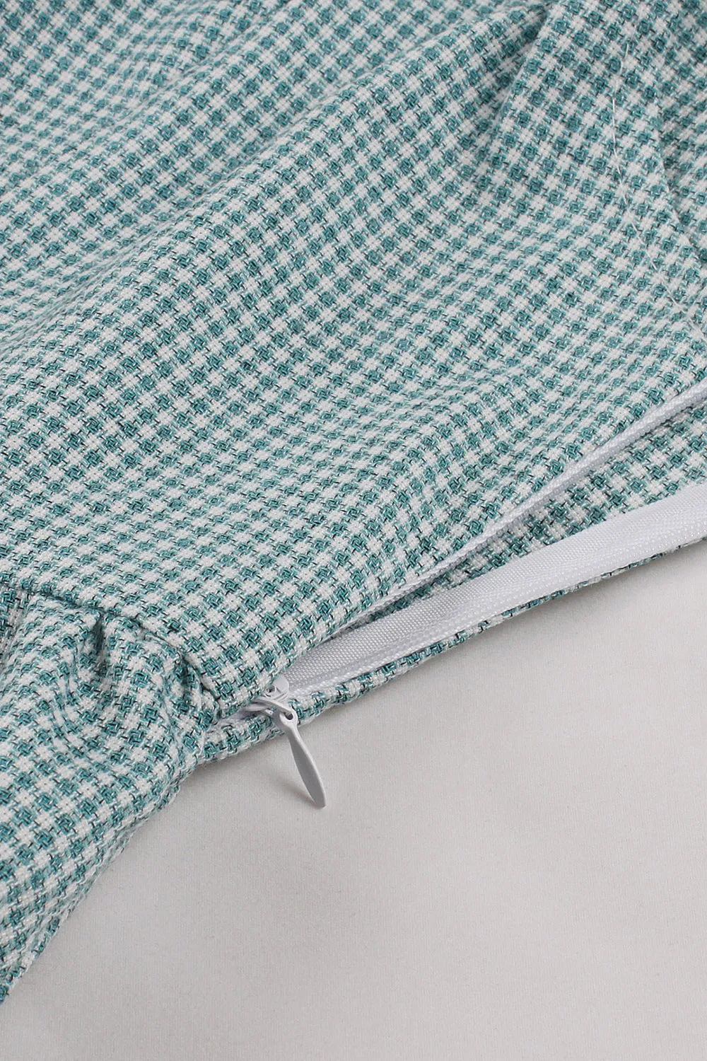 Green Plaid Swing 1950s Dress with Belt sold by Zapaka product image thumbnail 4