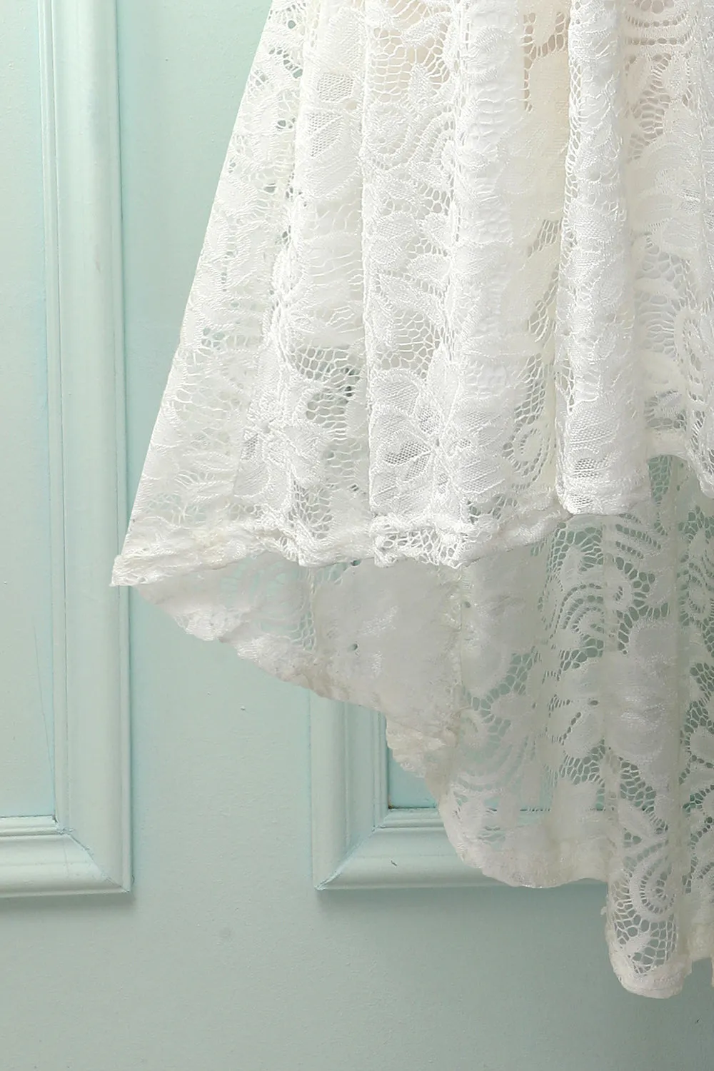 White V-Neck Lace Dress sold by Zapaka product image thumbnail 5