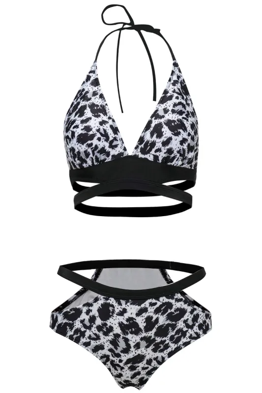 White Leopard Push Up Bikini sold by Zapaka