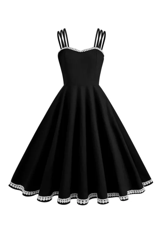 Hepburn Style Swing Black Vintage Dress sold by Zapaka