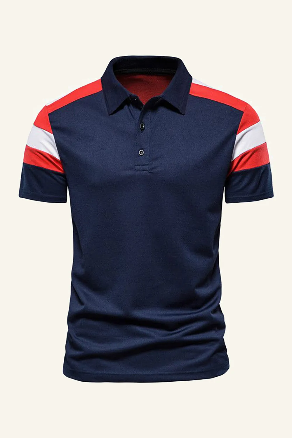 Dark Navy Short Sleeve Casual Polo Shirt sold by Zapaka