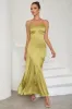 Spaghetti Straps Light Yellow Formal Dress sold by Zapaka