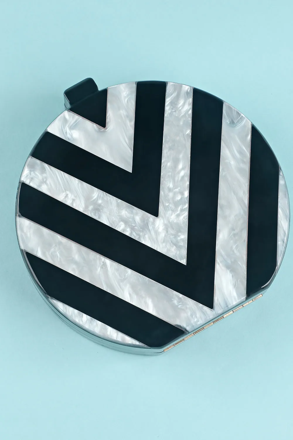 Black and White Striped Acrylic Handbag sold by Zapaka product image thumbnail 5