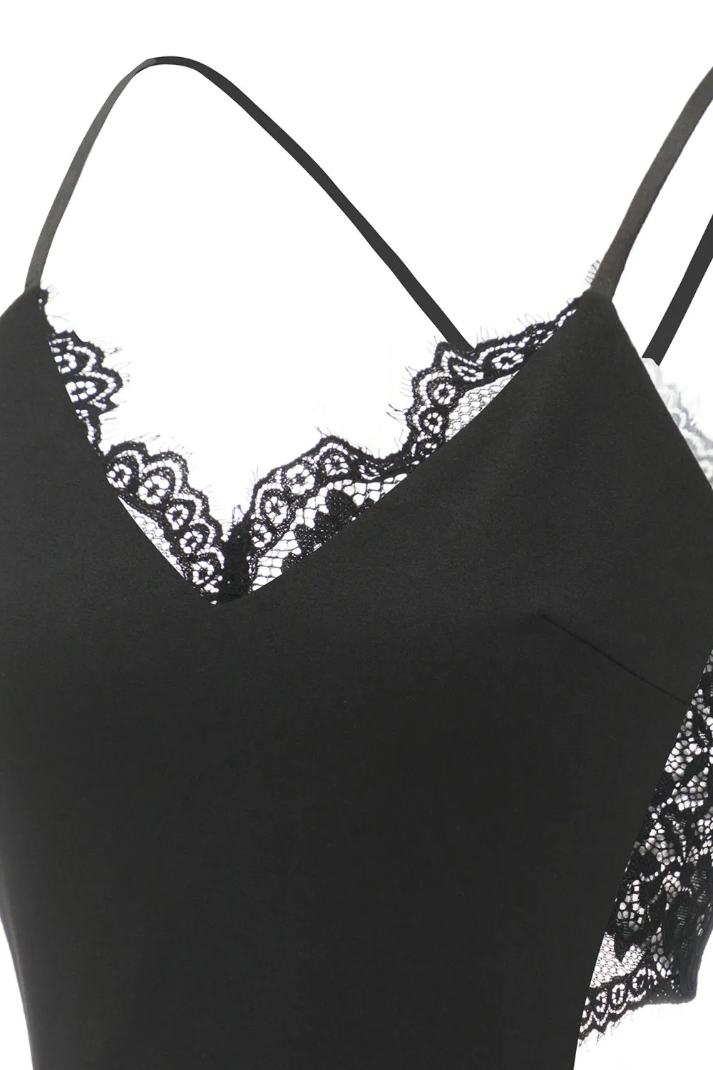 A Line Spaghetti Straps Little Black Dress with Keyhole sold by Zapaka product image thumbnail 5