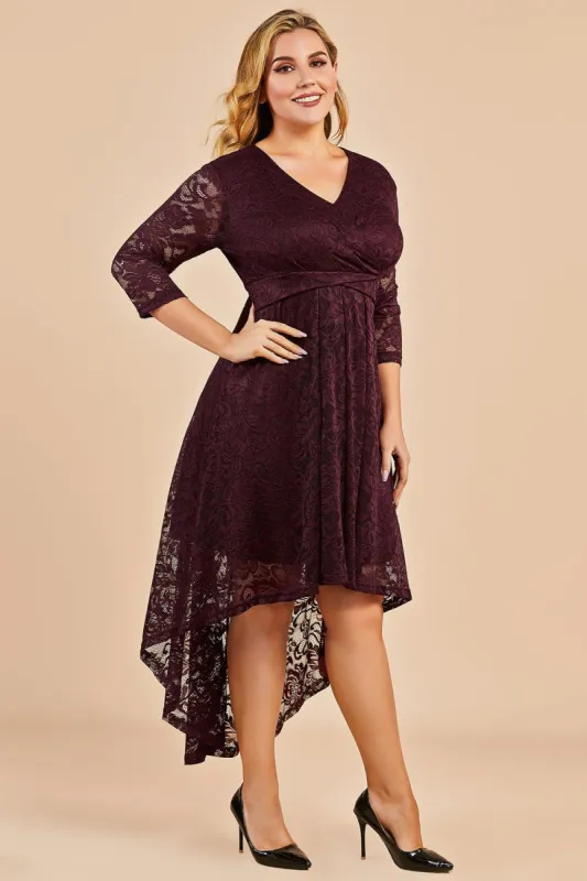 High Low Plus Size Lace Dress sold by Zapaka