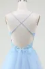 Light Blue Corset Prom Dress with Beading sold by Zapaka