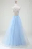 Light Blue Corset Prom Dress with Beading sold by Zapaka