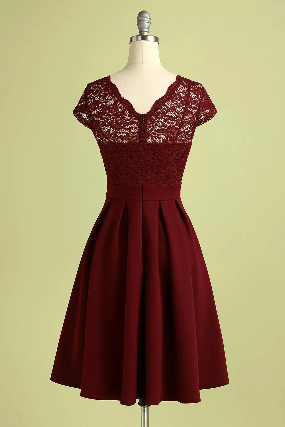 Burgundy Vintage Lace Dress sold by Zapaka product image thumbnail 2